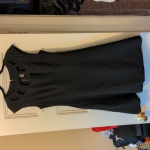 Office Ready Fit and Flare Geometric Cut Out Dress